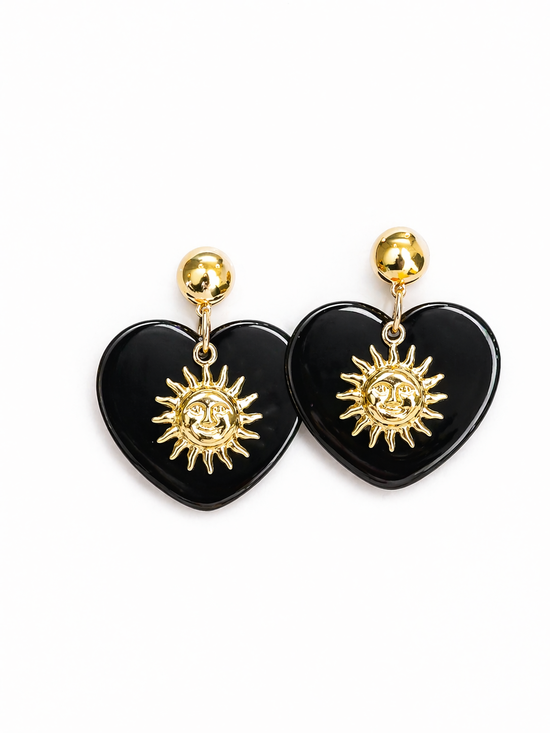 ORECCHINI CUORE ACETATO NERO