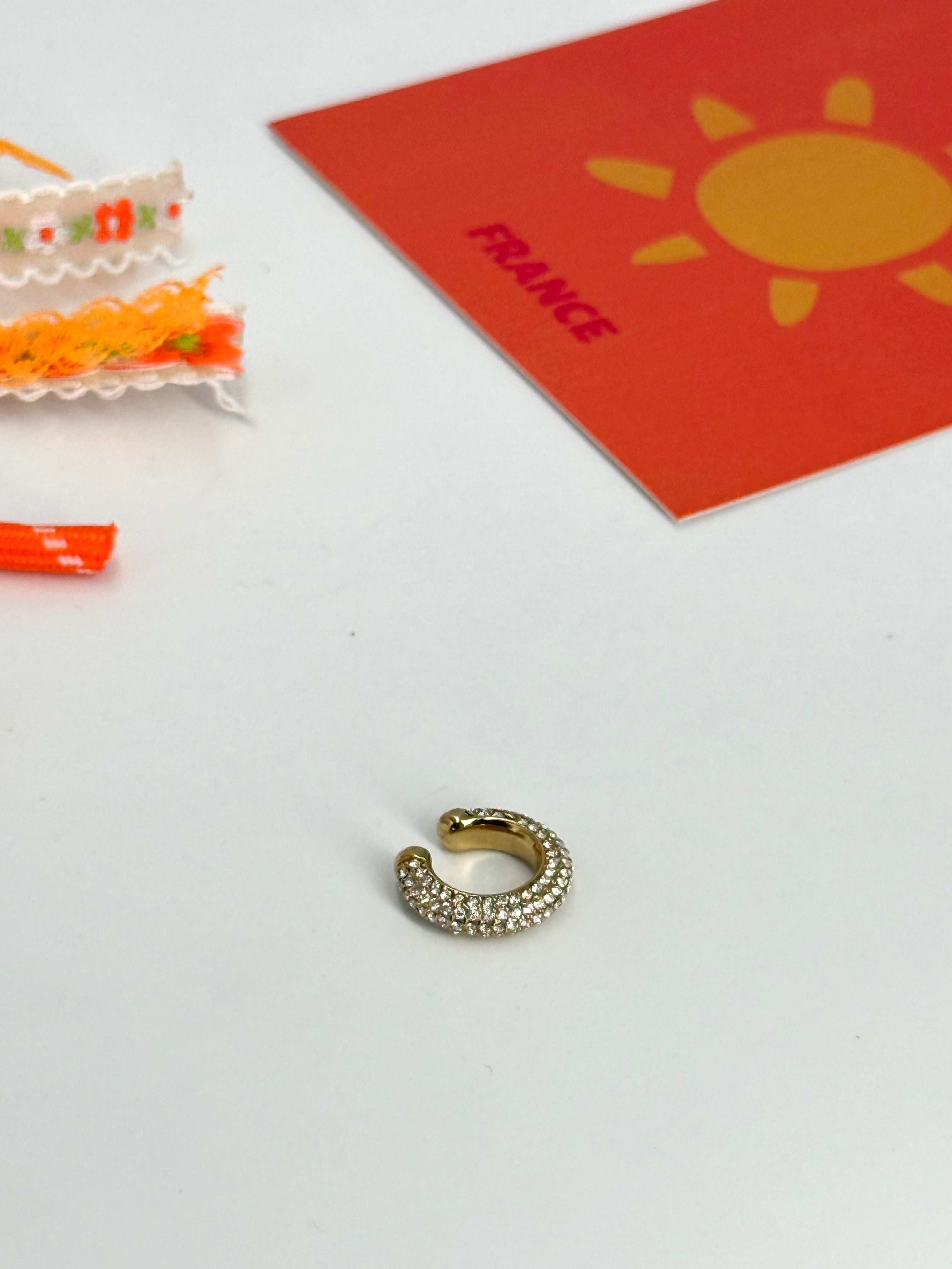 EAR CUFF STRASS GOLDEN
