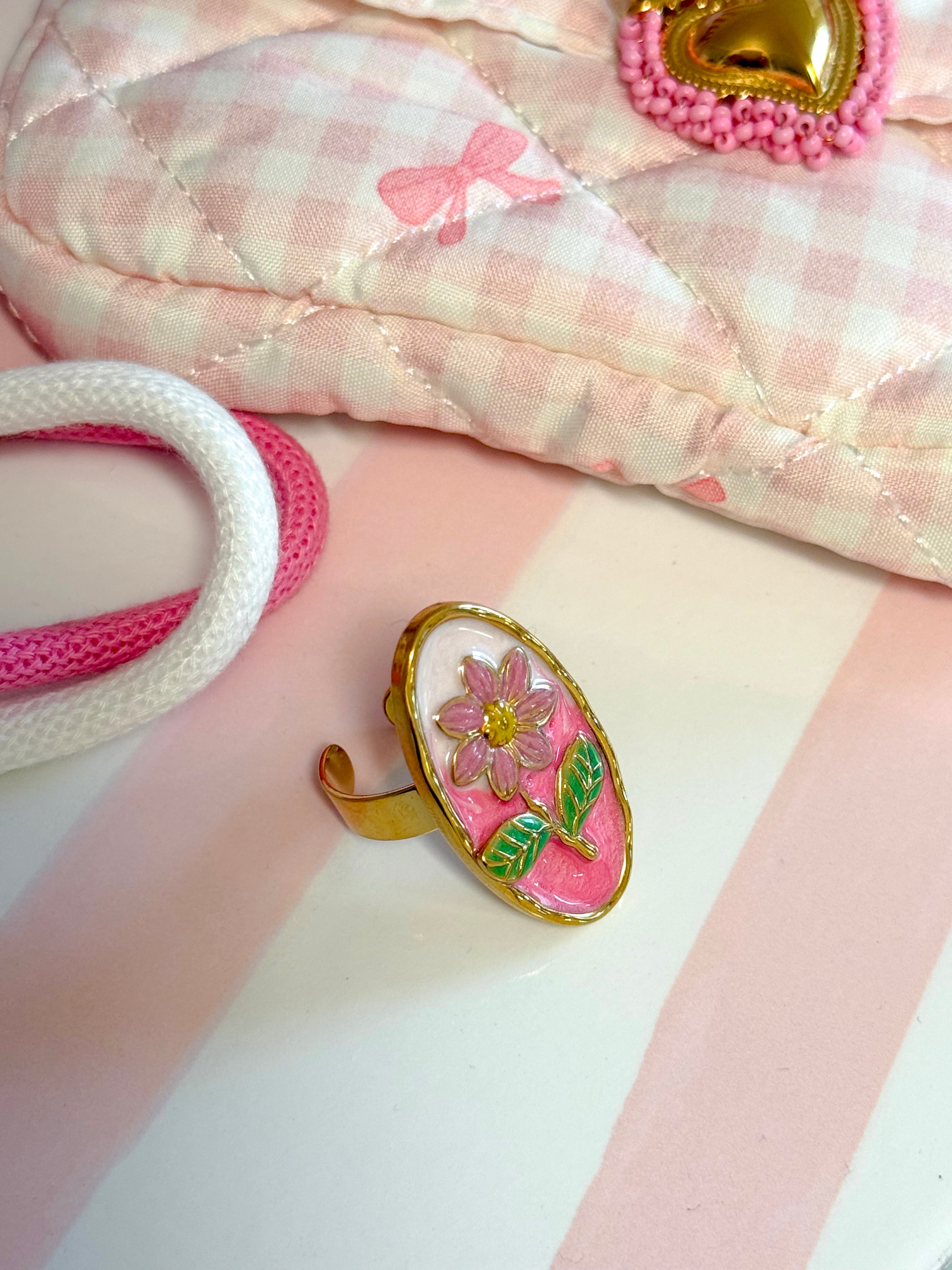 ANELLO OVALE FIORE