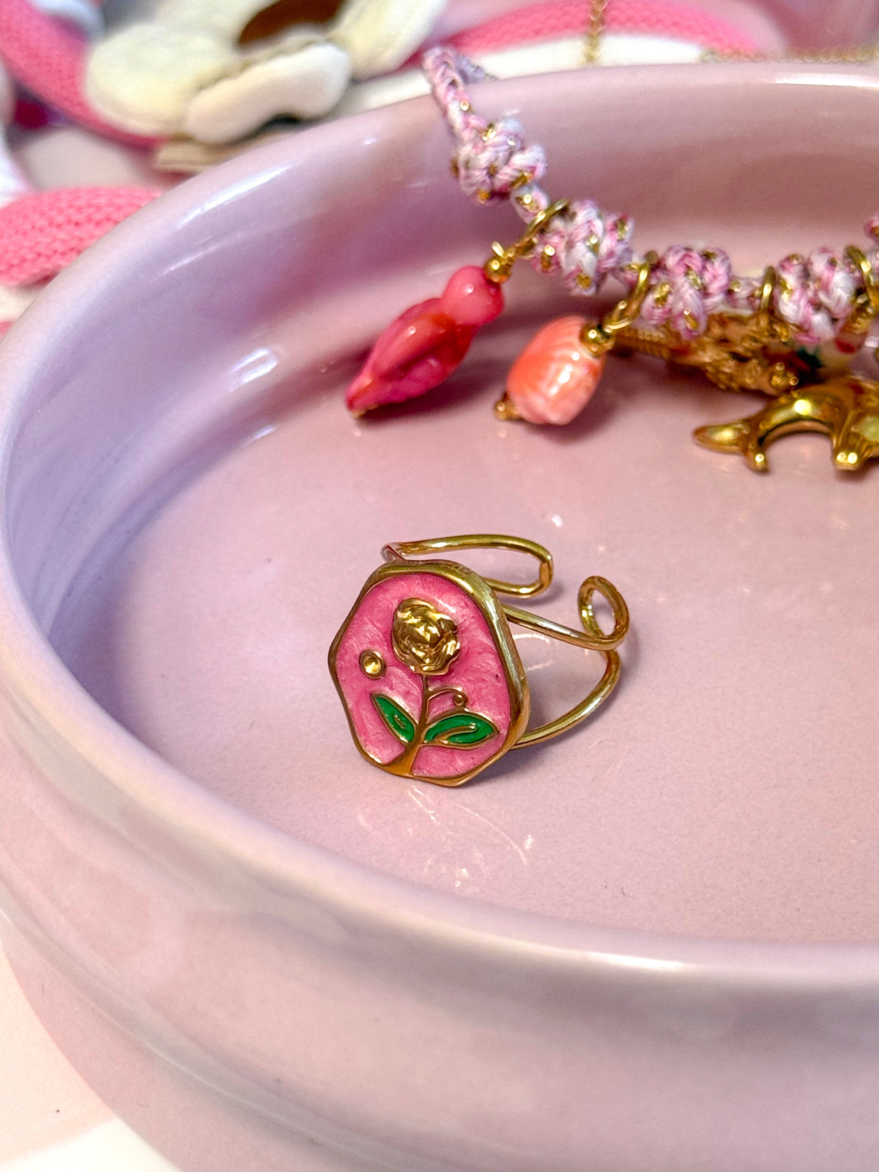 ANELLO HEXAGON ROSA