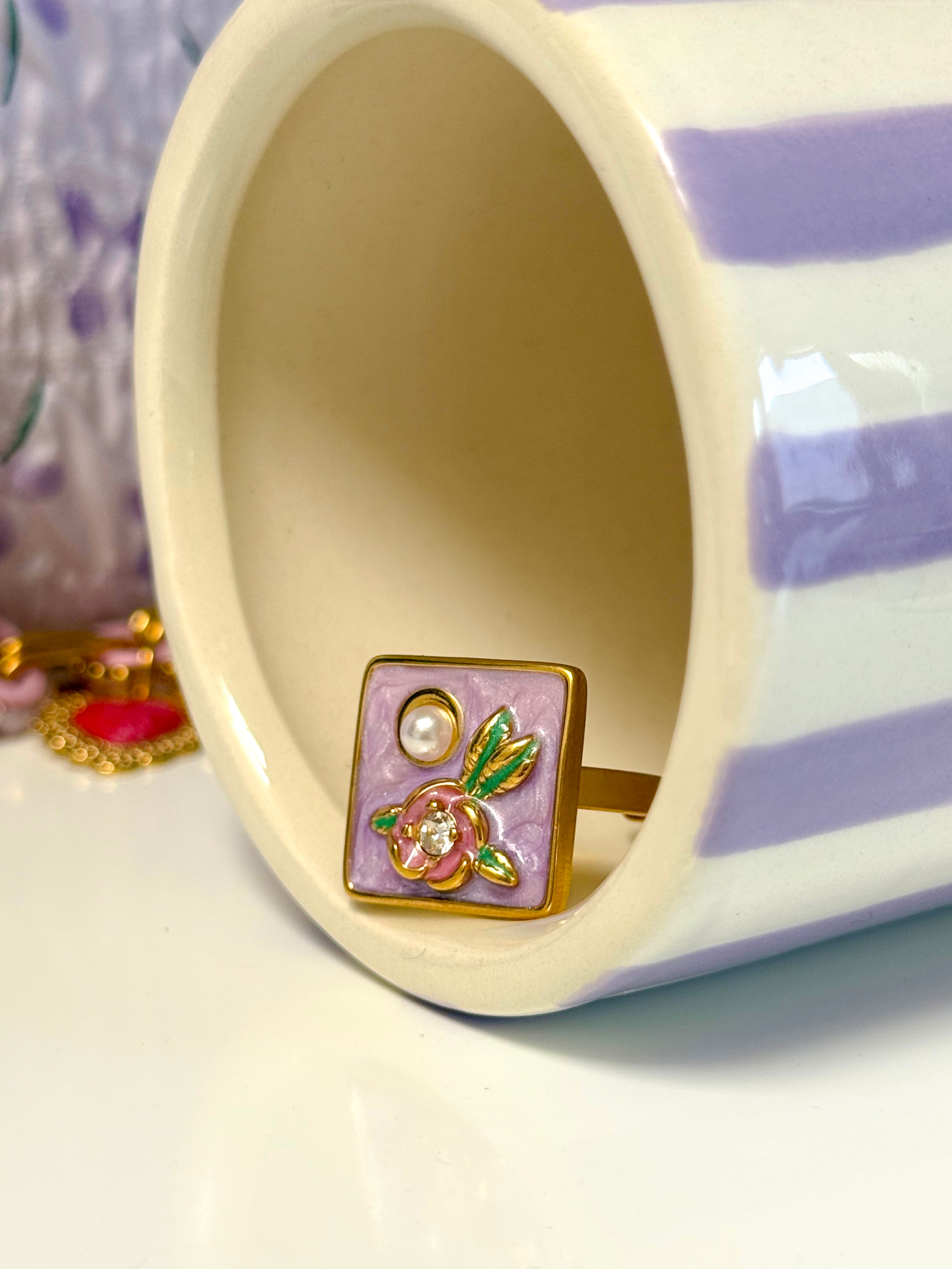 ANELLO QUADRATO PERLA