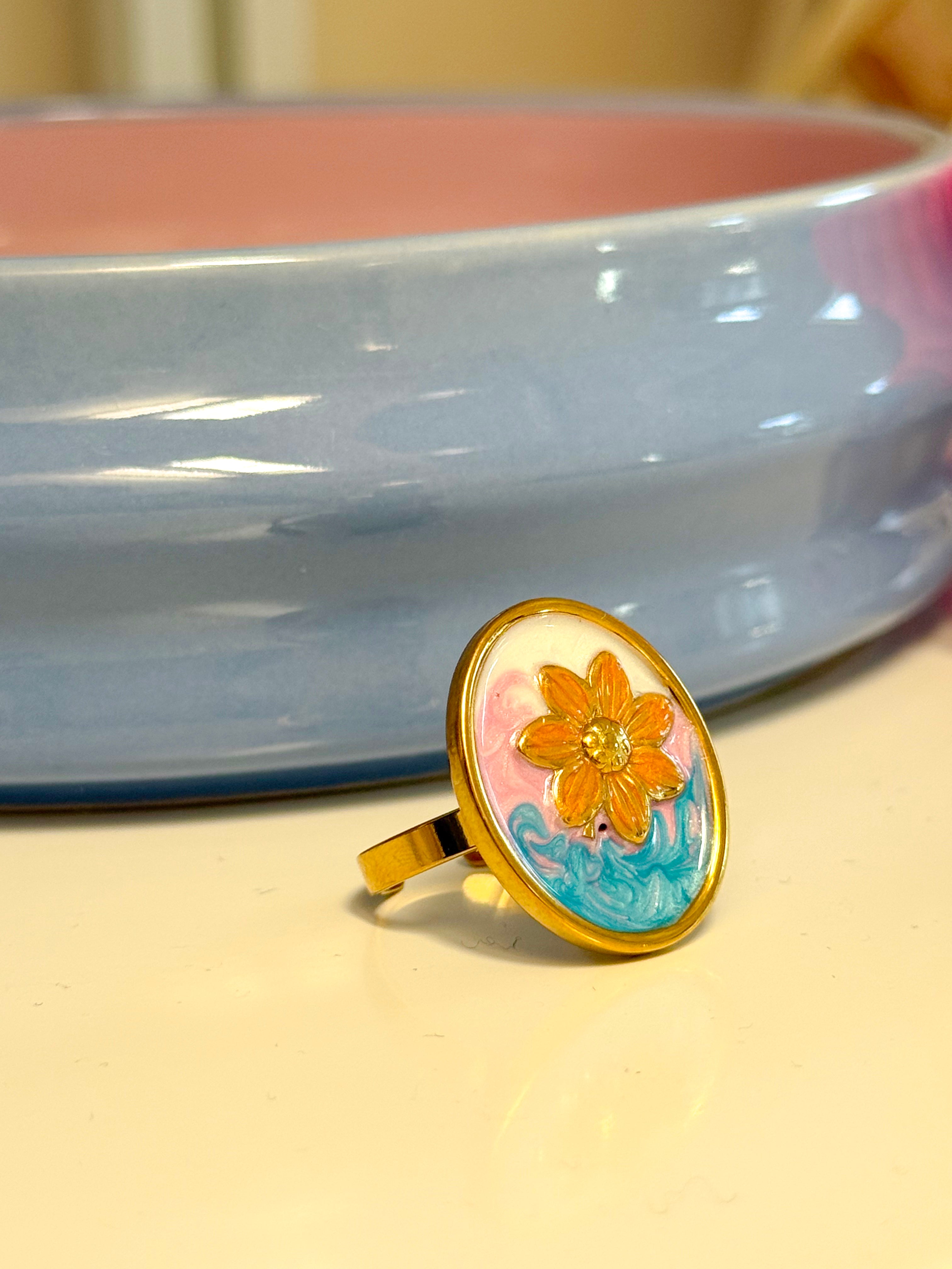 ANELLO FIORE ARANCIO