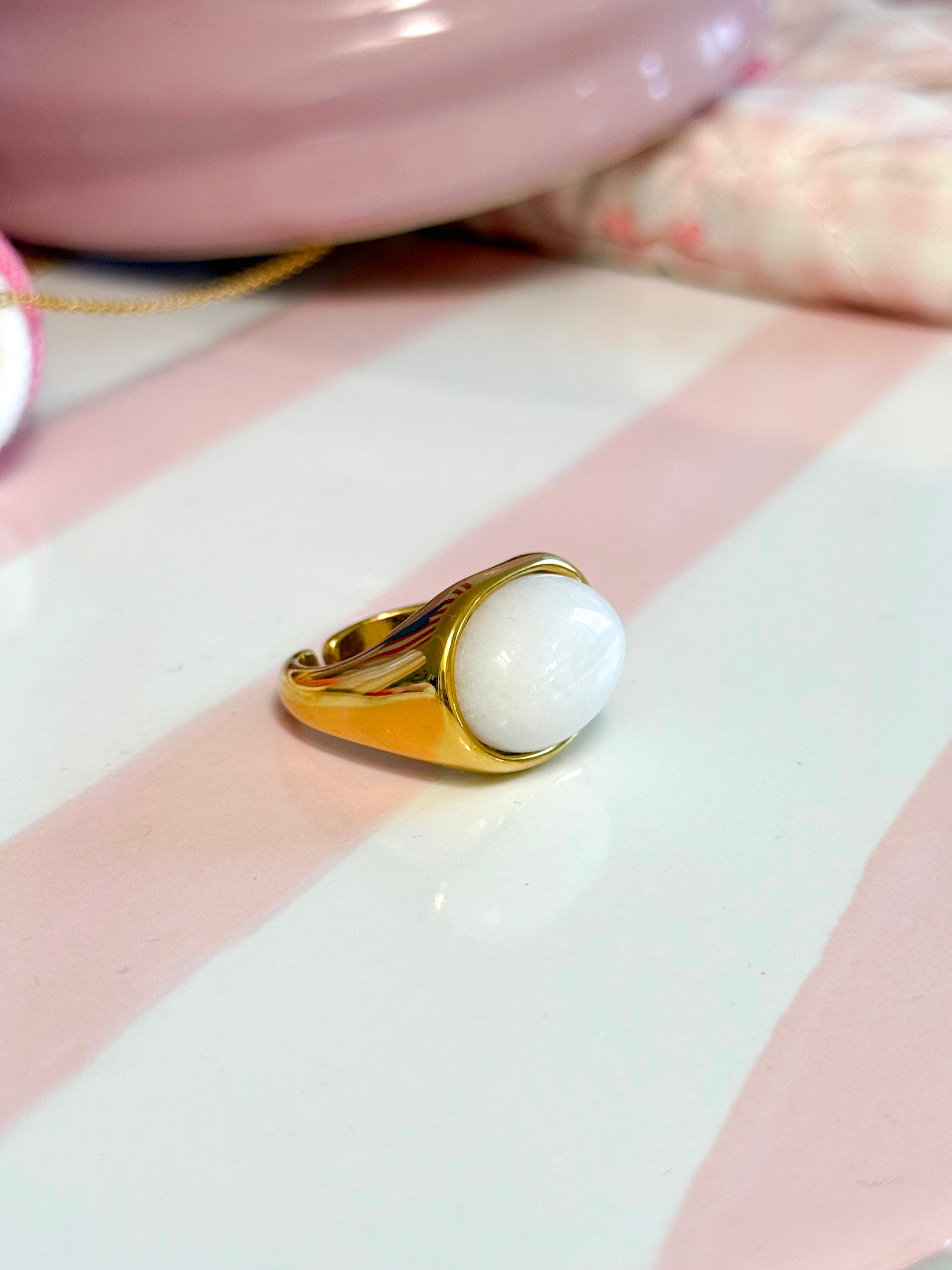 ANELLO BASIC PIETRA BIANCA
