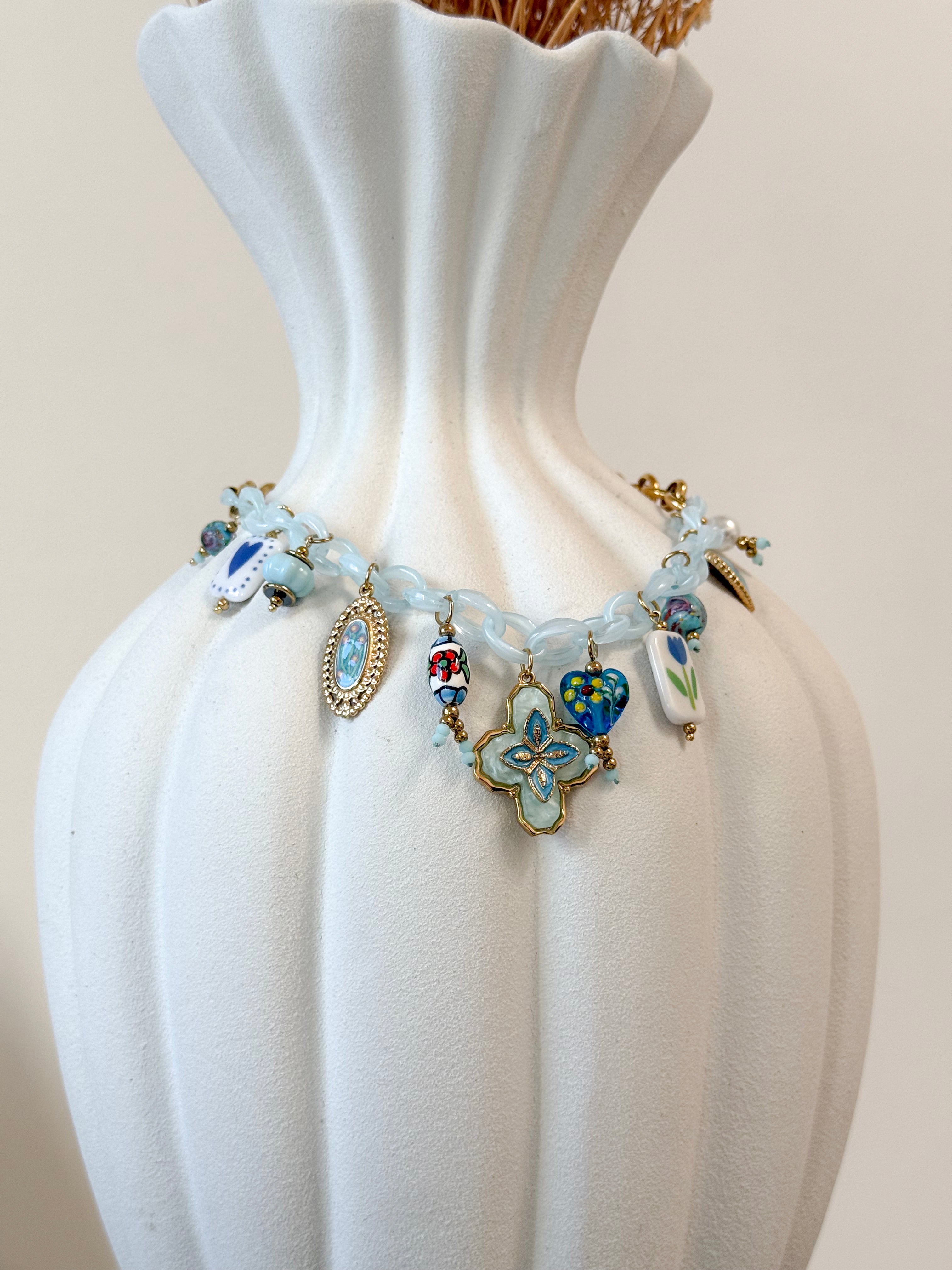COLLANA CHARMS AZZURRO