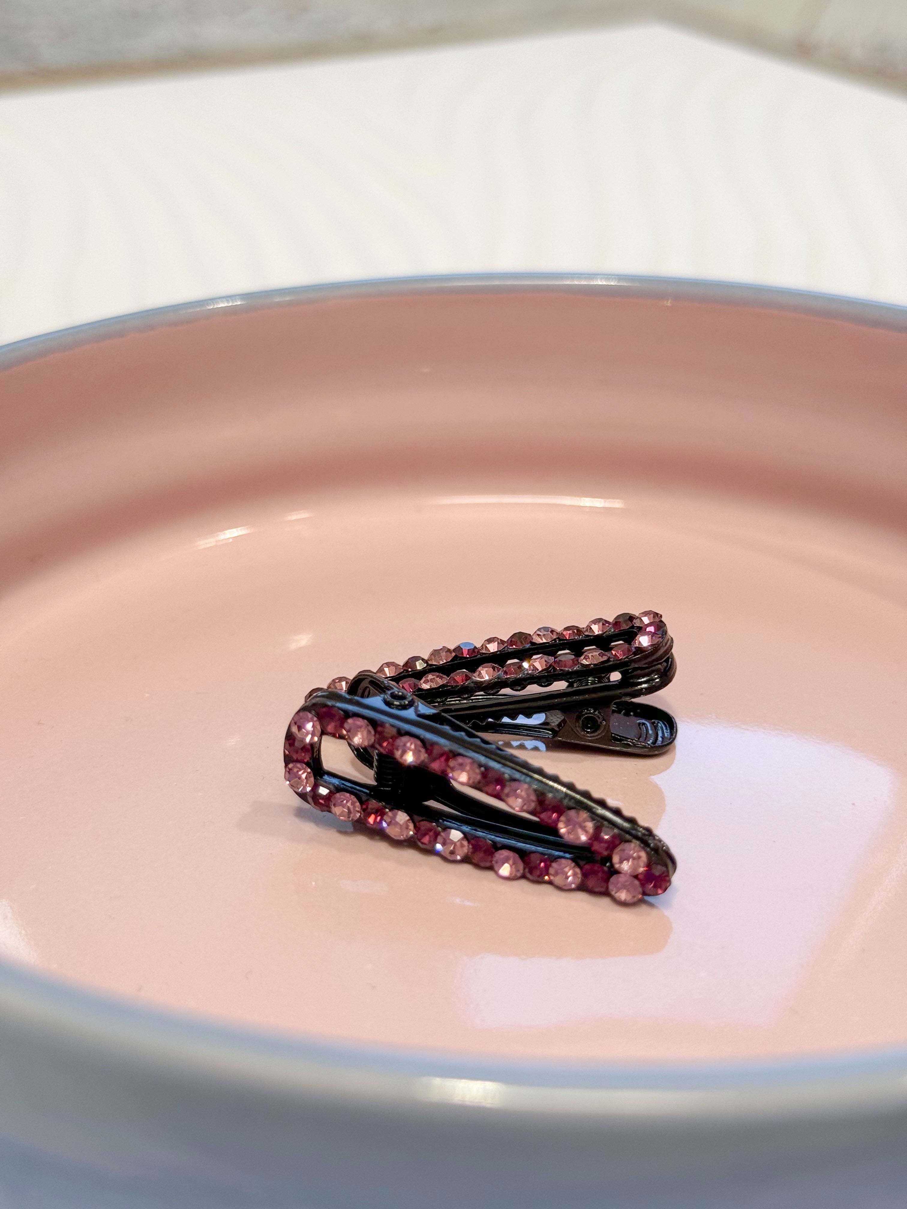 FERMAGLI PER CAPELLI STRASS ROSA