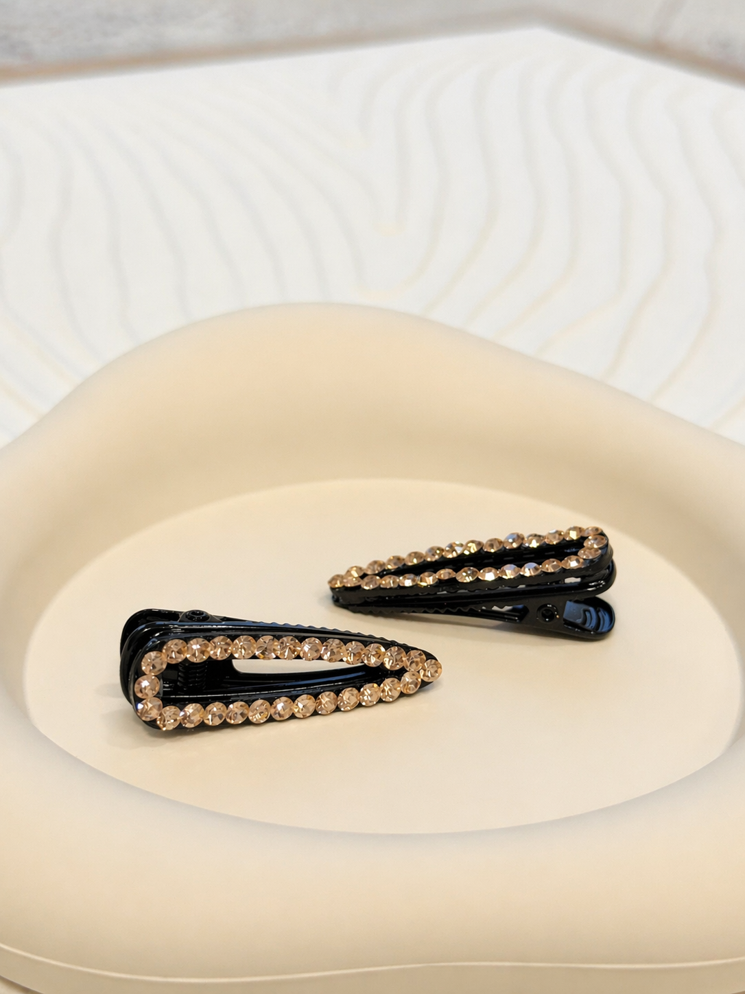 FERMAGLI PER CAPELLI STRASS CHAMPAGNE