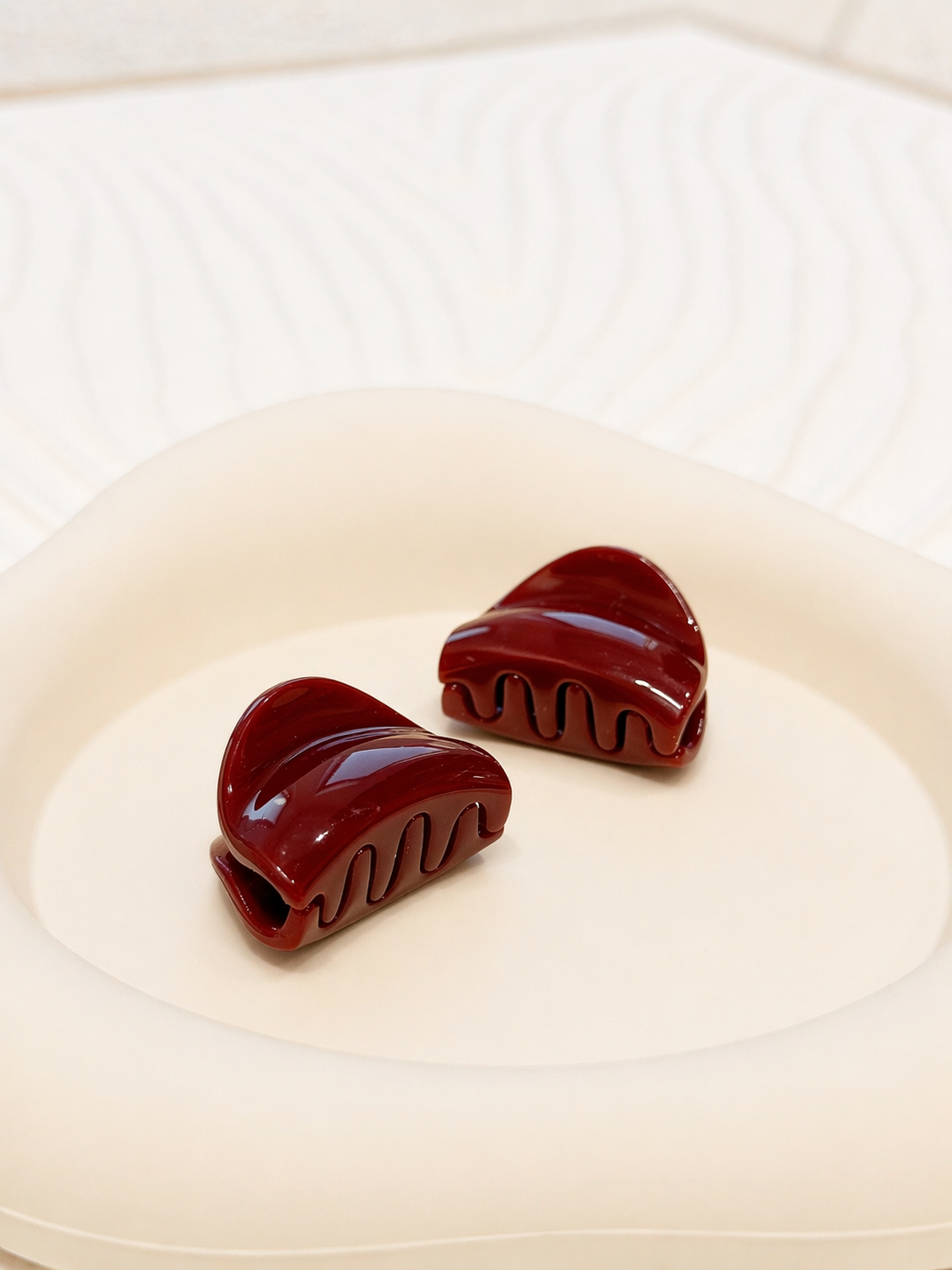 FERMAGLI PER CAPELLI SHELL BORDEAUX